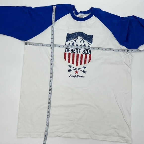 Desert Son White and Blue Vintage Baseball T-Shirt NWOT - Picture 3 of 6